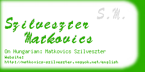 szilveszter matkovics business card